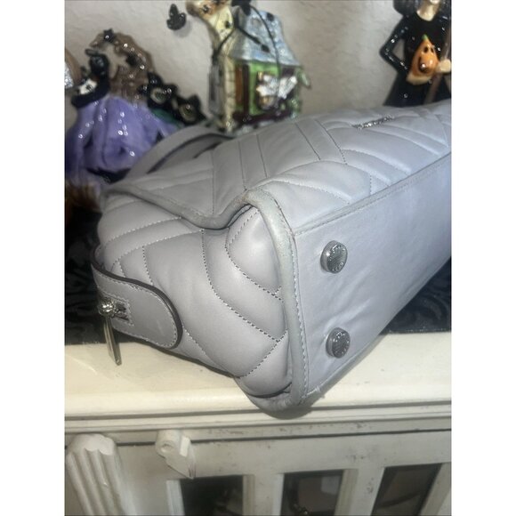 Michael Kors Kathy Gray Quilted Satchel Shoulder Tote Handbag - Picture 4 of 14